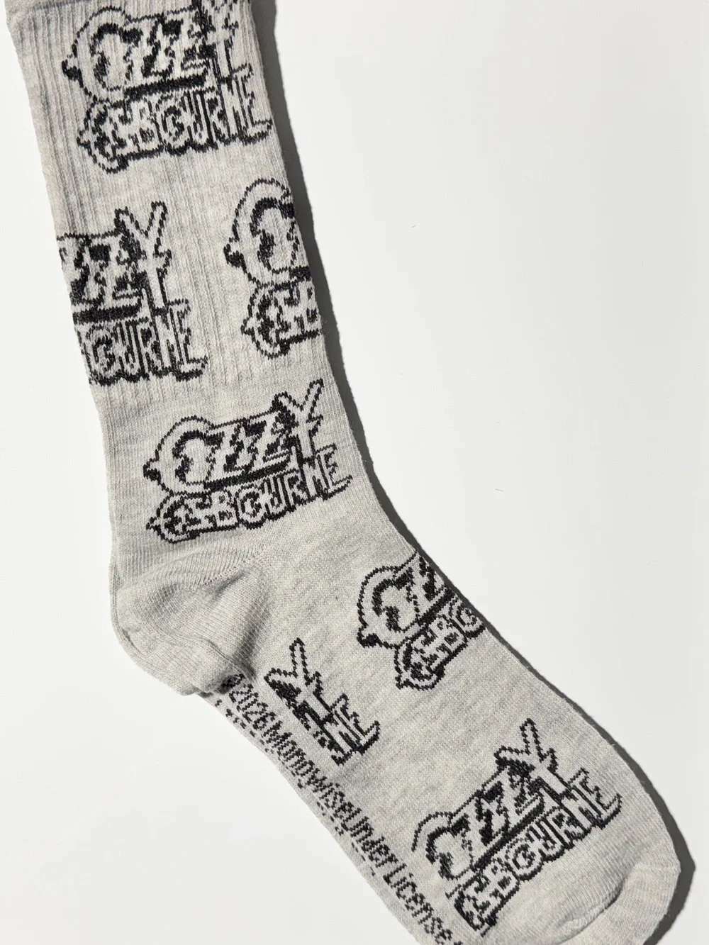 OZZY OSBOURNE Mens Novelty Crew Socks Black / Gray Logo One Size 8-12 NEW 2026